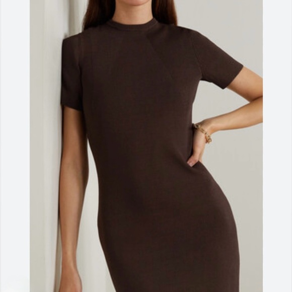 Ralph Lauren Collection Ribbed Knit Midi Dress Large *As-Is* - Picture 1 of 11
